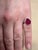 Pear Shape 2 Carat Treated Ruby & Diamond 14 Karat White Gold Ring For Sale - Image 11 of 18
