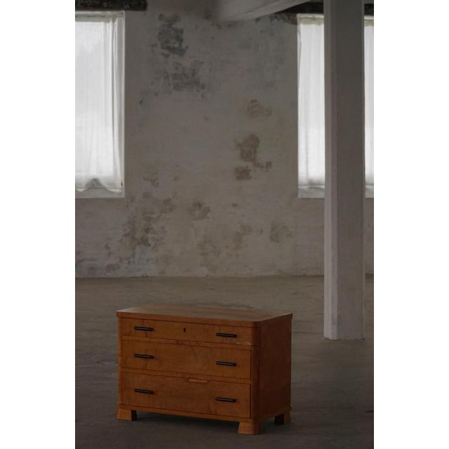 Scandinavian Art Deco Chest of Drawers in Birch, 1930s For Sale - Image 4 of 18
