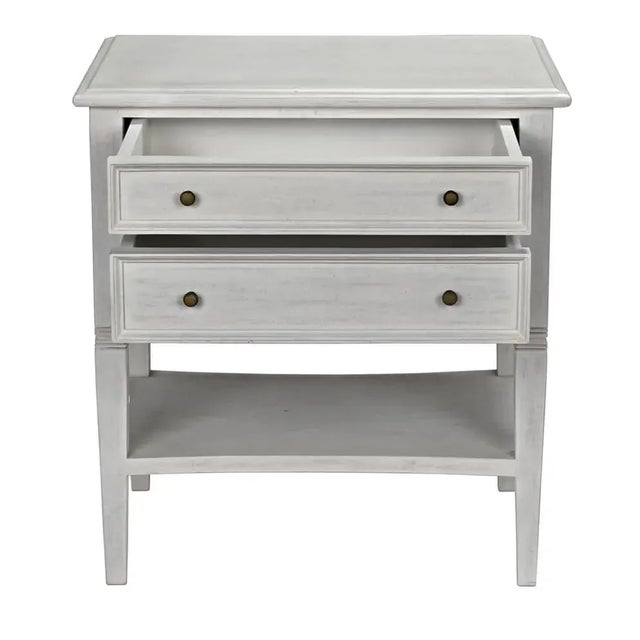 Not Yet Made - Made To Order NOIR Oxford 2-Drawer Side Table, White Wash For Sale - Image 5 of 5