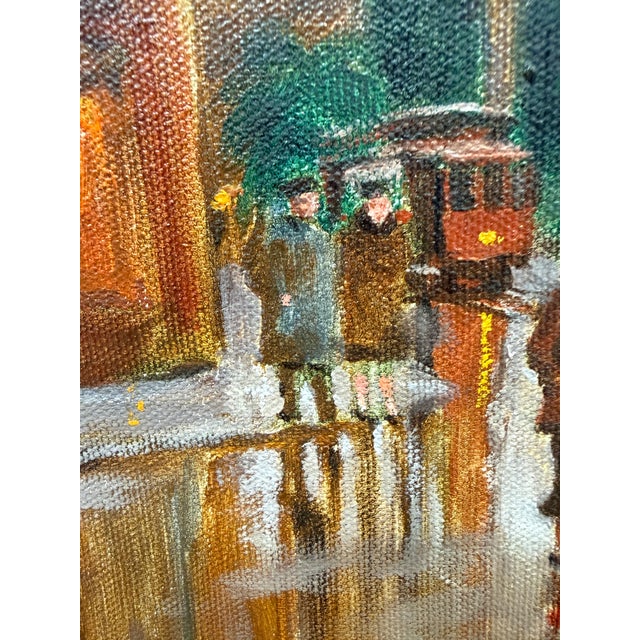 Lorain San Francisco Flower Market Oil Painting, Signed For Sale - Image 4 of 12