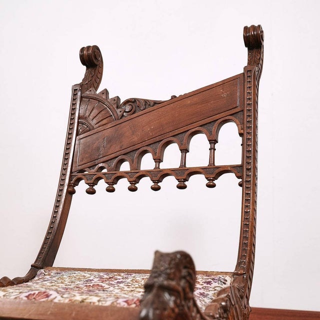 Antique Wooden Armchair, 1900s For Sale - Image 9 of 13