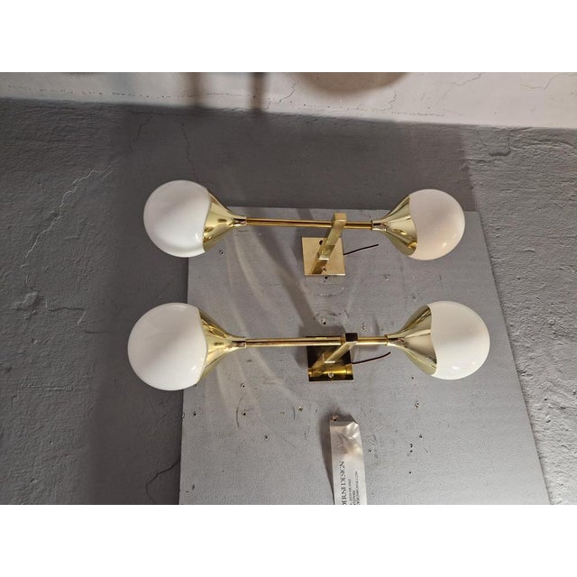 Glass Cup Sconces from Alberello, Set of 2, in Flawless conditions. Designed 1980 to 1989 European Plug (up to 250V).The...