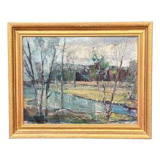 Hugo Carlberg, Obscured by Trees, 1920s-1940s, Oil on Canvas For Sale