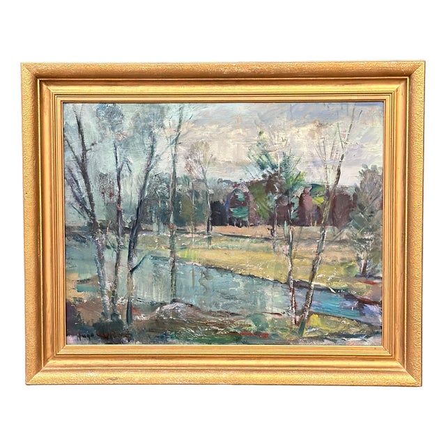 Hugo Carlberg, Obscured by Trees, 1920s-1940s, Oil on Canvas For Sale