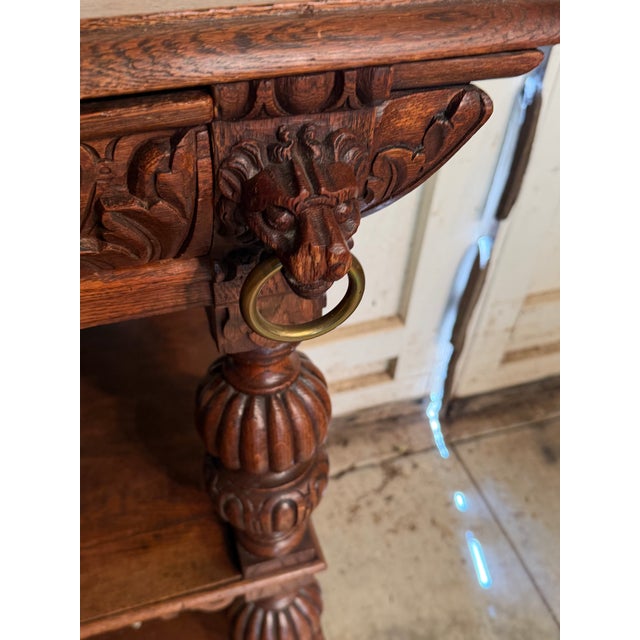 Mid 19th Century Antique 1860's Oak French Server For Sale - Image 5 of 11