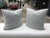 Custom White and Blue Boucle Pillows - A Pair For Sale - Image 9 of 9