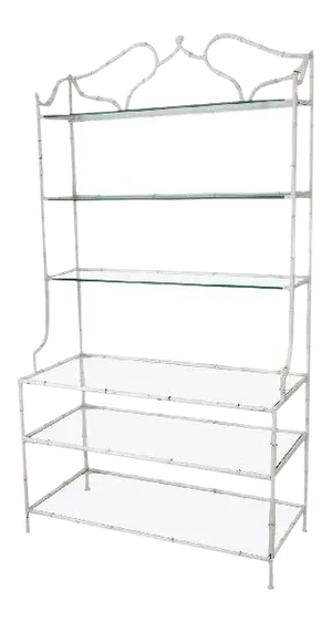 Hollywood Regency Enameled Faux Bamboo Etagere