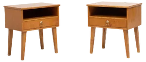 Art Deco Swedish Birch Nightstands, 1920s, Set of 2