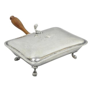 Vintage Sheffield English Victorian Silver Plated Silent Butler Crumb Catcher For Sale