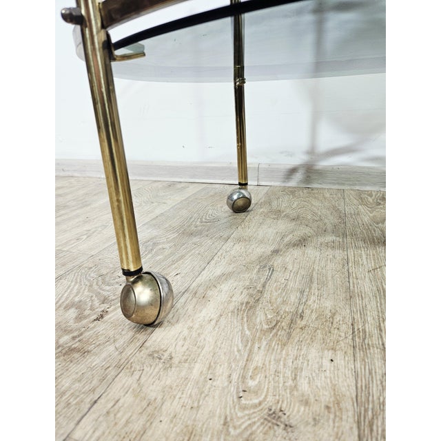 Vintage French Brass Serving Bar Cart, 1960s For Sale - Image 9 of 18