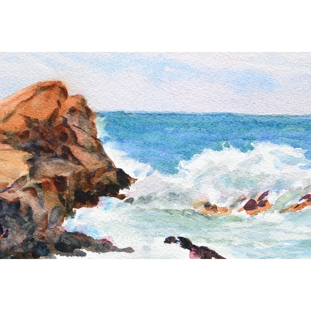 Joseph Yeager Waves Crashing on the Rocks Landscape Circa 1970 For Sale In Monterey, CA - Image 6 of 6