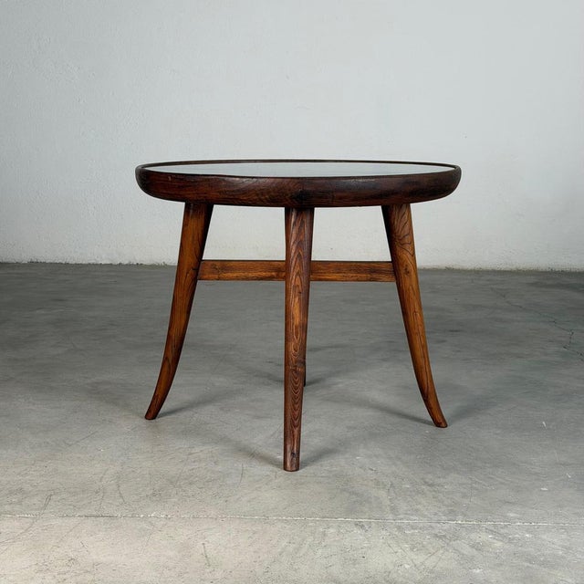 1940s Raised Coffee Table in Chestnut and Glass attributed to Mario Quarti, 1940s For Sale - Image 5 of 18