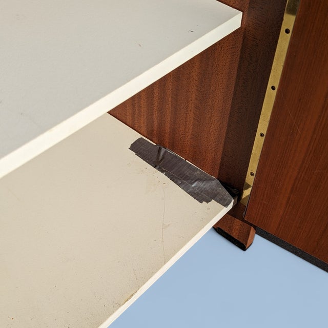 Mid-Century Modern Vintage Mid-Century Teak Laminate Two-Door Storage Cabinet For Sale - Image 3 of 13
