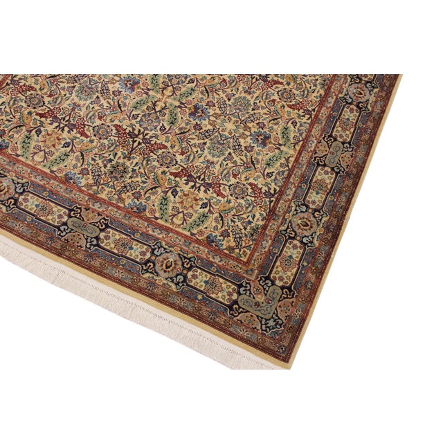 Shabby Chic Shabby Chic 1990's Pak-Persian Beige/Blue Wool Rug - 6'1'' X 9'3'' For Sale - Image 3 of 9