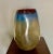 Glass Large Modern Contemporary Amber and Turquoise Art Glass Vase For Sale - Image 7 of 7
