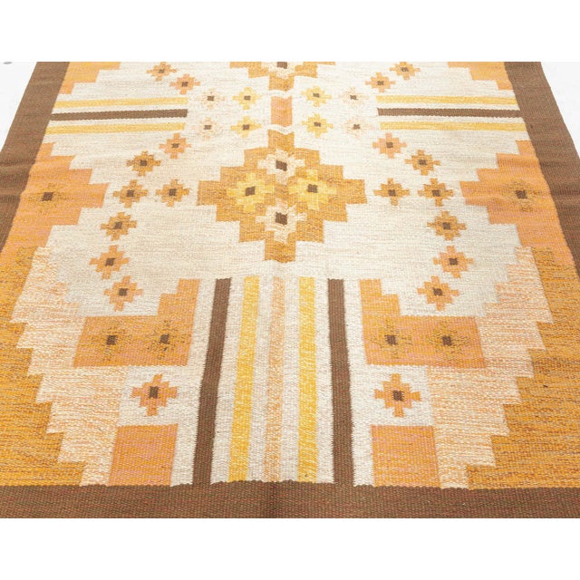 Mid-Century Modern Doris Leslie Blau Swedish Flat Weave Rug by Mary Sandberg For Sale - Image 3 of 8