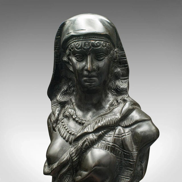 Black 1900's Antique Portrait Bust For Sale - Image 8 of 10