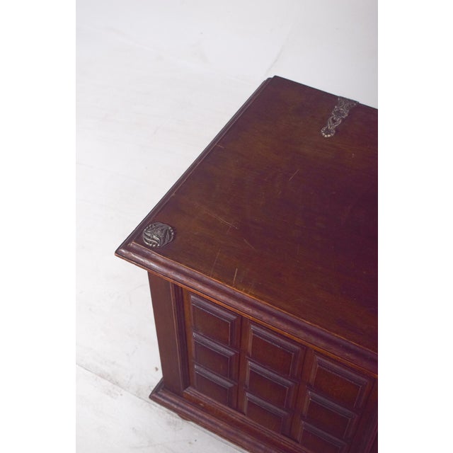 Vintage Portuguese Dark Wood Chest, 1920s For Sale - Image 6 of 11