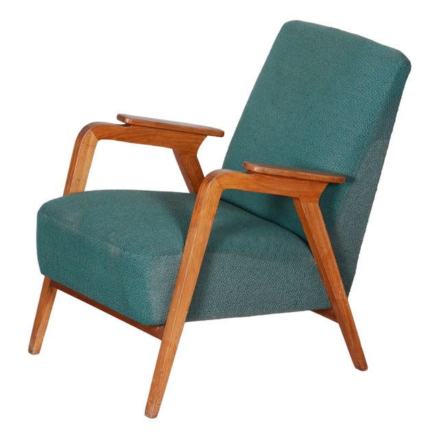 Art Deco Armchair in Beech, 1940s For Sale