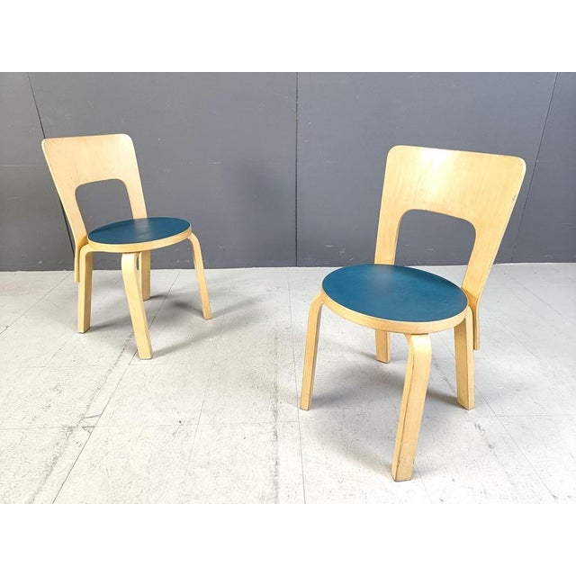 Model 66 Dining Chairs attributed to Alvar Aalto for Artek, 1960s, Set of 5 For Sale - Image 14 of 17