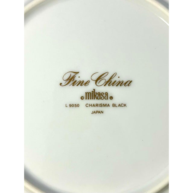 1980s Mikasa “Charisma, Black” Set of 7 Porcelain Rim Soup Bowls For Sale In Dallas - Image 6 of 6