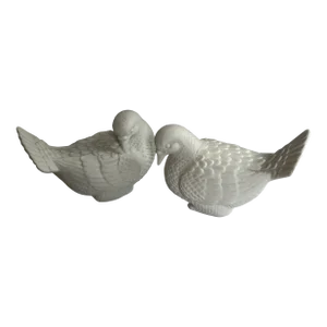 White Porcelain Dove Figurines