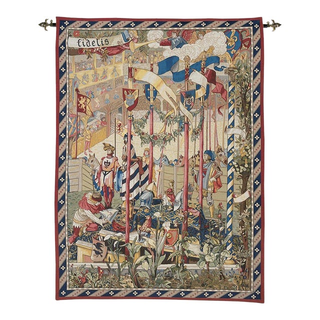 The Jousting Arena Loom Woven Tapestry - 183 X 132 Cm (6'0"x 4'4") - Requires Rod Size 3 For Sale