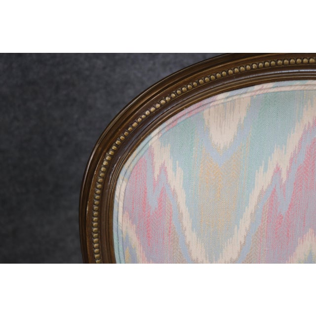 Ivory Pair of French Style Louis XVI Style Walnut Mid 20th Century Armchairs For Sale - Image 8 of 12