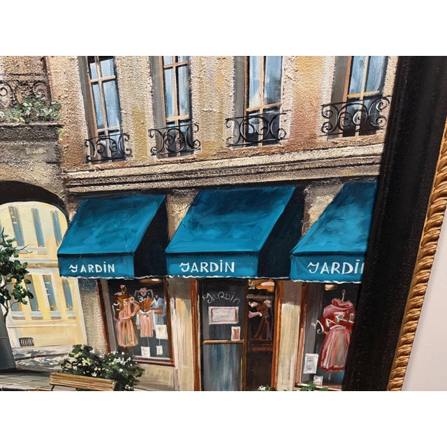 French European Courtyard Painting For Sale - Image 3 of 3