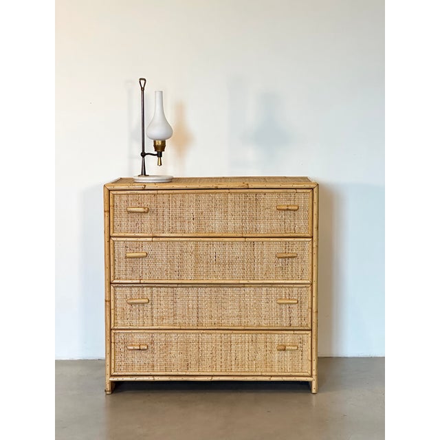 Wicker Chest of Drawers, 1970s For Sale - Image 6 of 8