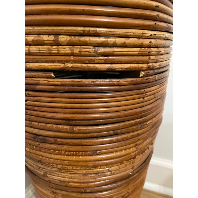 Vintage Crespi Style Large Pencil Reed Floor Vase For Sale In New Orleans - Image 6 of 8