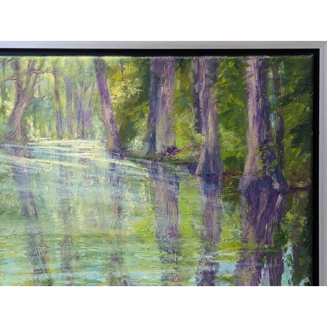2020s Nancy Paris Pruden "Cypress Creek" Contemporary Naturalistic River Landscape Nature Painting, 2020s For Sale - Image 5 of 10