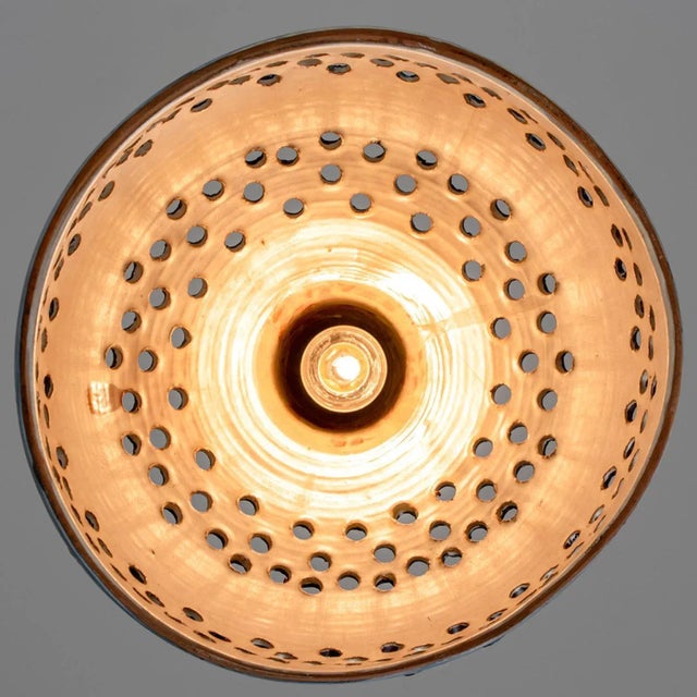 Bowl Blue Ceramic Pendant Light, Denmark, 1970 For Sale - Image 10 of 12
