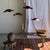 Medium Flat Corrugated Teak Leaf Pendant Light with Floral Stripes, 1980s For Sale - Image 13 of 18