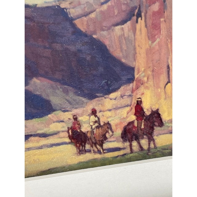 Traditional Pair of Hand-Textured Prints After Edgar Alwin Payne Canyon De Chelly For Sale - Image 3 of 10