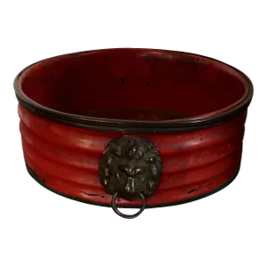 1810 English Regency Red Cinnabar Lacquer Wine Bottle Coaster