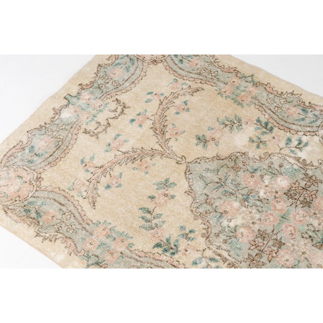 Textile Natural Vintage Turkish Area Carpet For Sale - Image 7 of 10