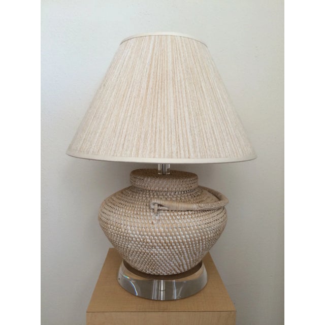 Richard Lindley Rattan Basket Lamp Chairish