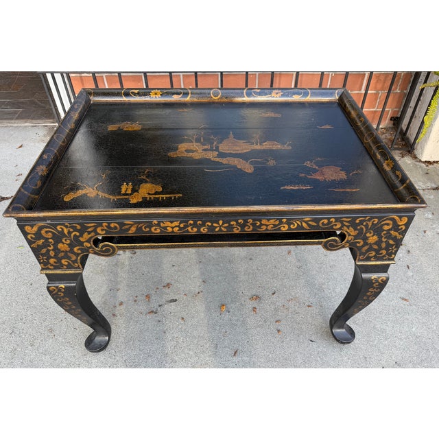 Rose Tarlow Melrose House Black Chinoiserie English Tea or Cocktail Table For Sale In Los Angeles - Image 6 of 6