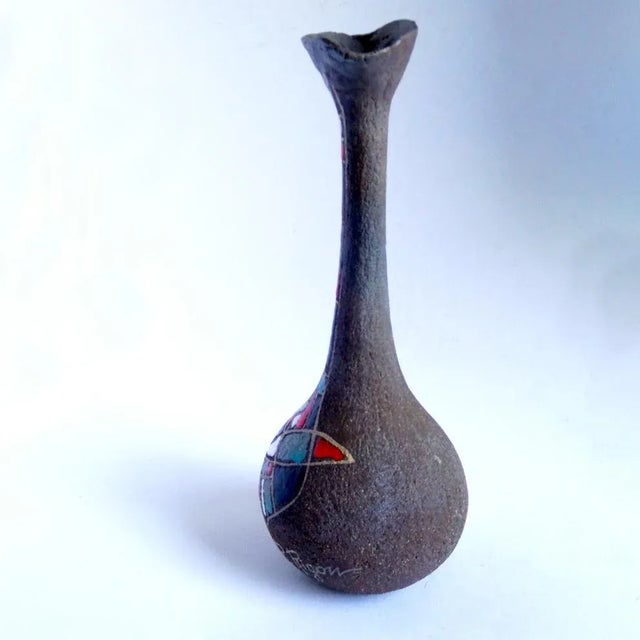 Mid-Century Italian Ceramic Vase by Roberto Rigon For Sale - Image 3 of 6