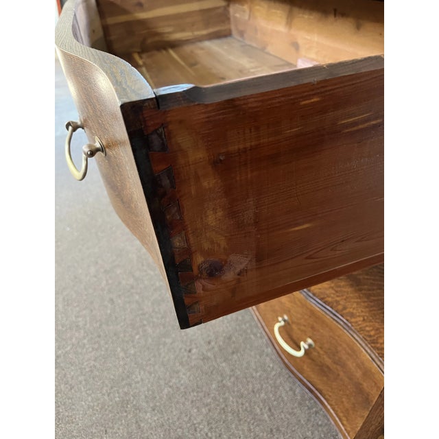 Brown Early 1900s Large Antique Oak Chest of Drawers/Highboy With Mirror For Sale - Image 8 of 10