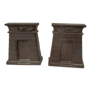 Bradley and Hubbard Egyptian Cast Iron Temple Bookends