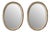 Neoclassical Oval White and Golden Mirrors, Set of 2 For Sale