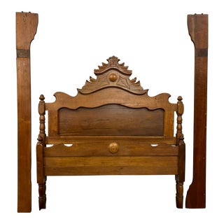 Antique Full Size Carved Victorian Bed For Sale
