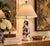 Elegant vintage 1960s German porcelain table lamp by Heinrich & Co., featuring a beautiful tapered silhouette adorned with...