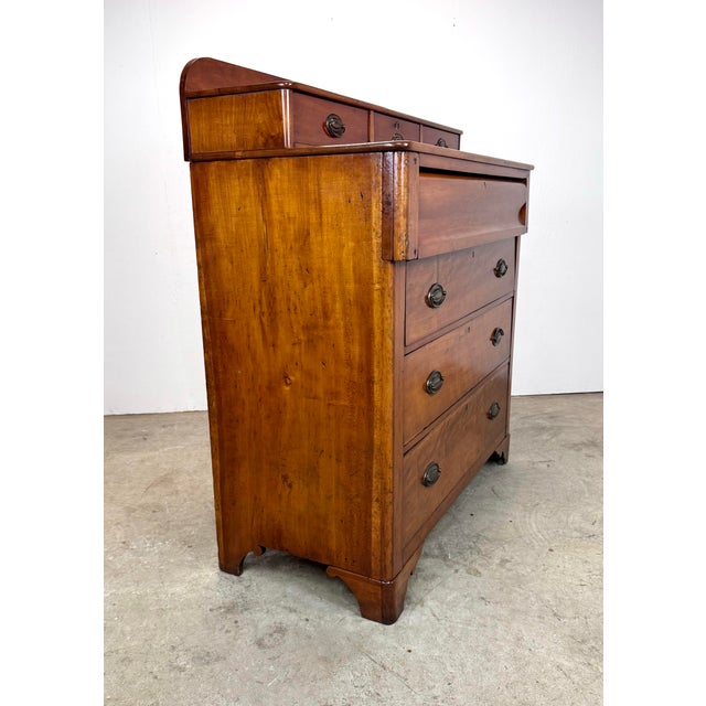 Early American 19th Century Victorian / Empire Style Step Back Chest of Drawers in Southern Yellow Pine For Sale - Image 9 of 12