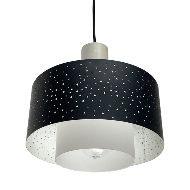 Mid-Century German Perforated Metal Pendant by Ernest Igl for Hillebrand Leuchten, 1960s For Sale