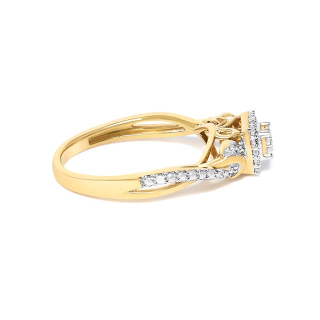 Envelop your beloved's finger with the opulence of our magnificent engagement ring, beautifully crafted from .925 sterling...