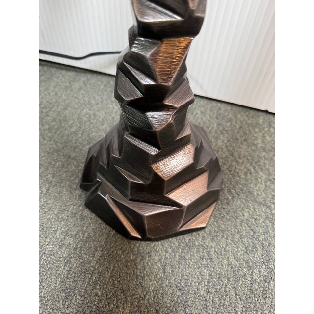 Black Michael Aram Rock Black Table Lamp For Sale - Image 8 of 12