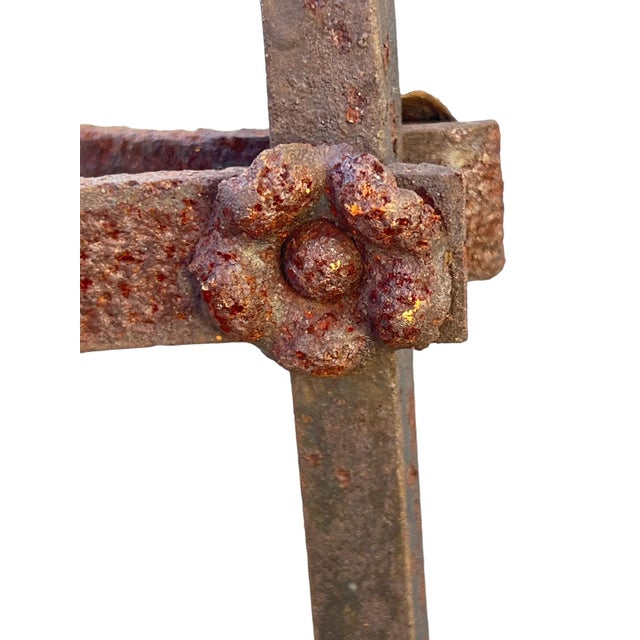 Early 20th Century Early 20th Century Hand-Forged Wrought Iron Tall Garden Plant Stand/Jardinières For Sale - Image 5 of 10